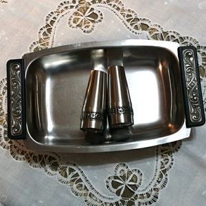 Salt and Pepper and Serving Tray